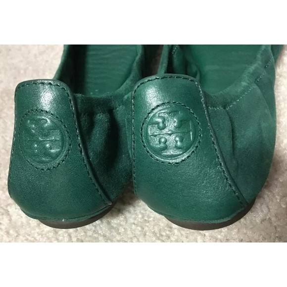 Tory Burch size 6.5 eddie flats green - Picture 7 of 8